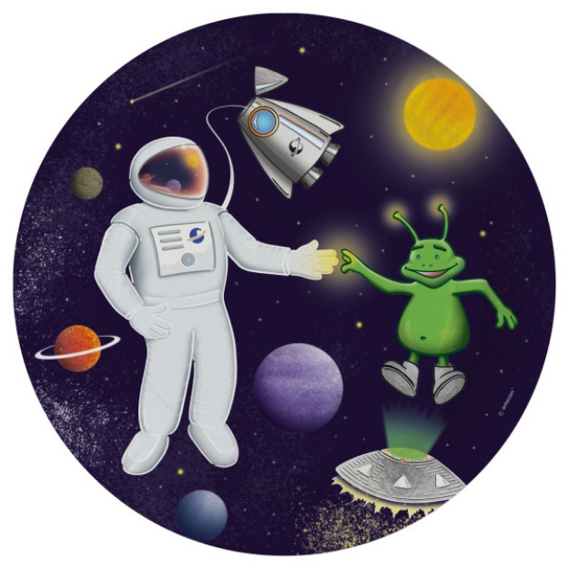 Obrázok z EKO Papierové taniere Vesmír - astronaut 23 cm - 8 ks